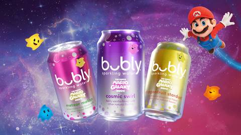 bubly Launches Super Mario-Inspired Sparkling Water Flavors Ahead of Galaxy Movie