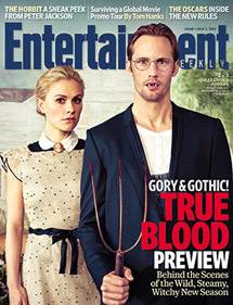 Alexander Skarsgård and Anna Paquin are Gothic on Cover of "Entertainment Weekly"