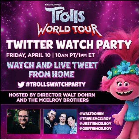 Trolls World Tour Twitter Watch Party Announced for April 10 fetchpriority=