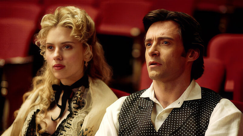 Hugh Jackman and Scarlett Johansson in Christopher Nolan's The Prestige (2006)