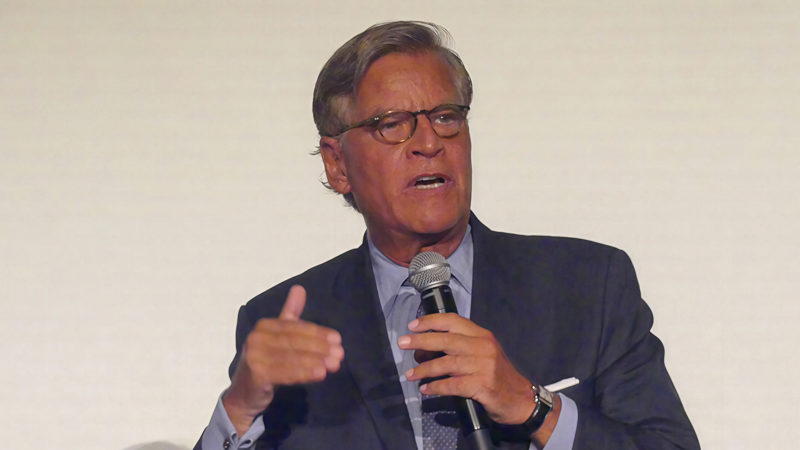 Aaron Sorkin speaks during The Social Reckoning premiere Q&A at the Pathé Palace in Paris.