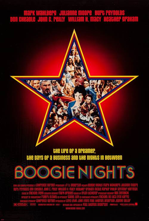 Boogie Nights Courtesy of New Line Cinema. All Rights Reserved. Boogie Nights movie poster