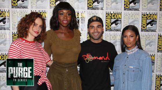 The Purge TV Series Cast With Lex Scott Davis - Comic Con 2018