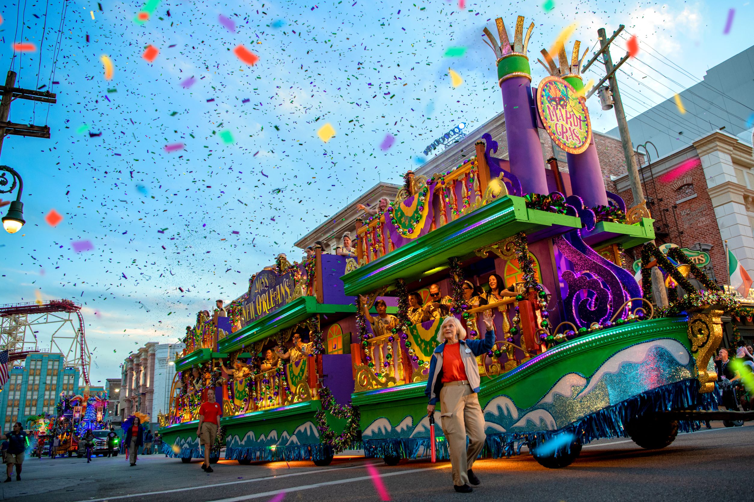 Nieuwe Mardi Gras Float Ride and Dine Experience aanwezig in Universal Orlando Resort