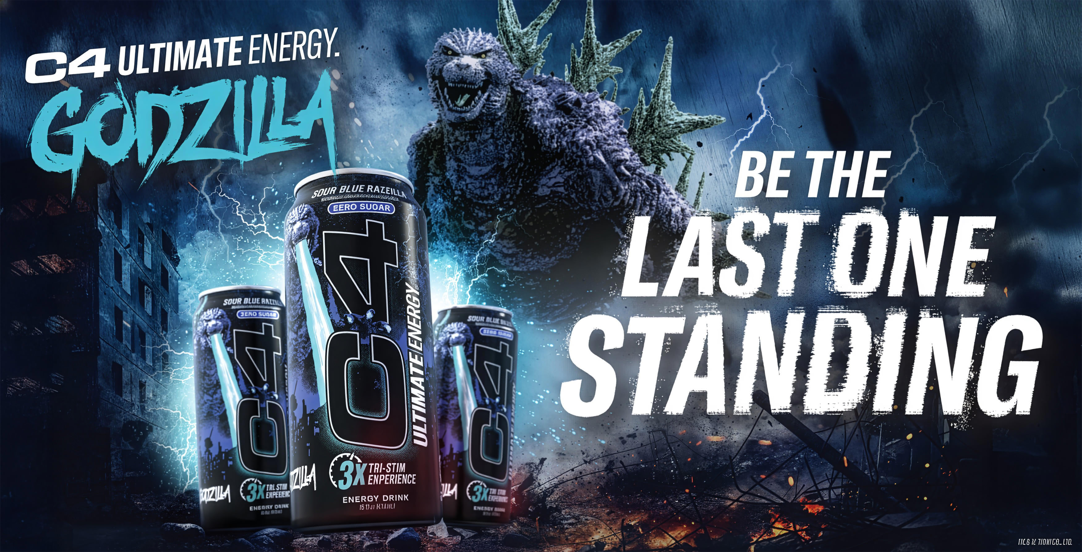 C4 Razilla Celebrate Godzilla Day with C4 Ultimate Energy Sour Blue Razzilla