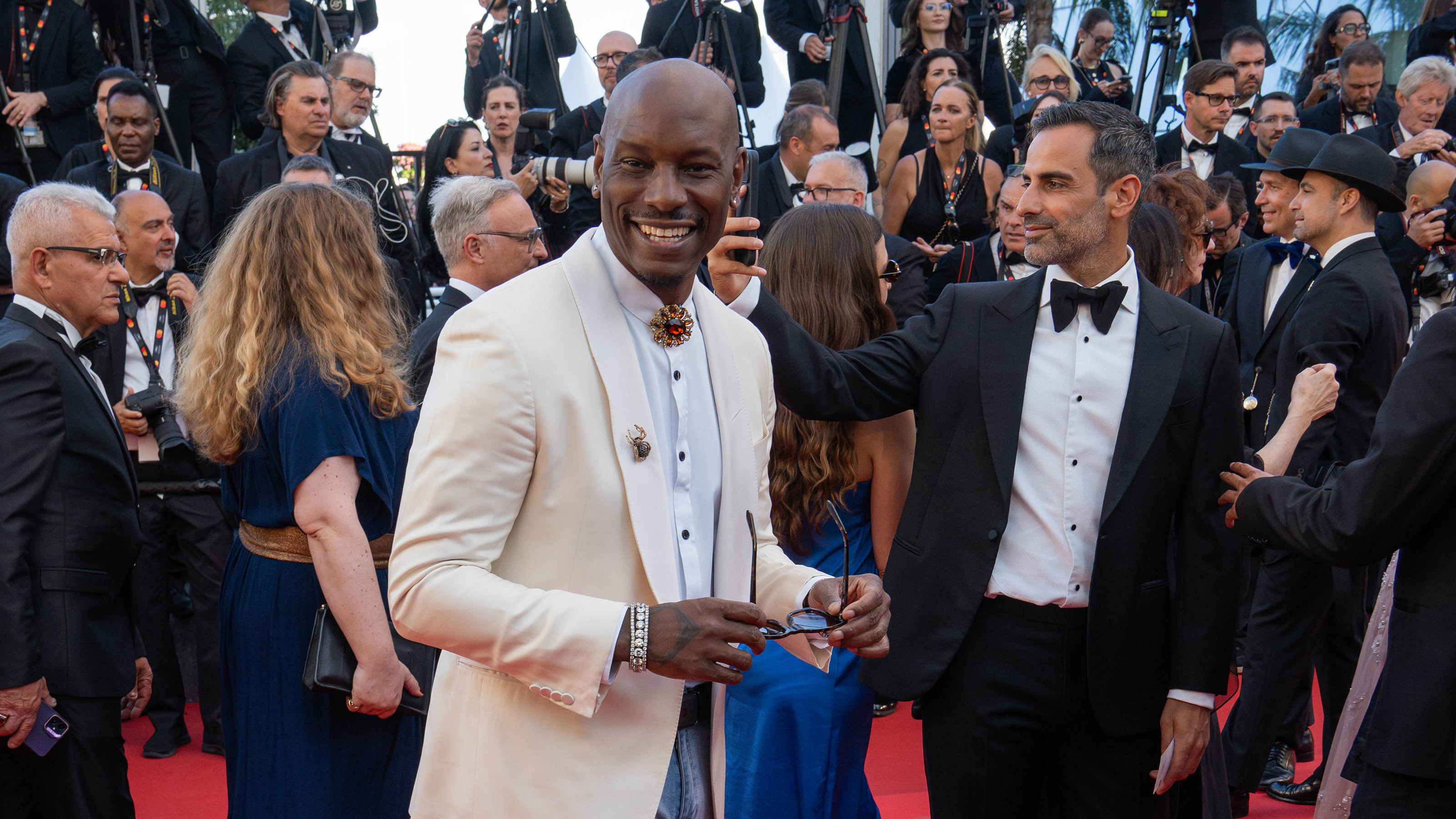 Tyrese Gibson attends the Cannes 2026 opening ceremony on the red carpet